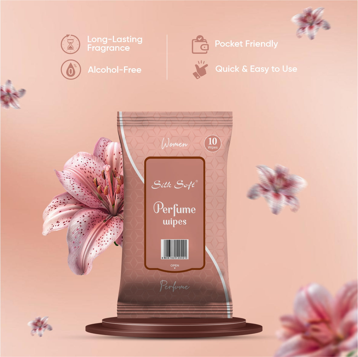 Silk Soft Perfume Wipes for Women