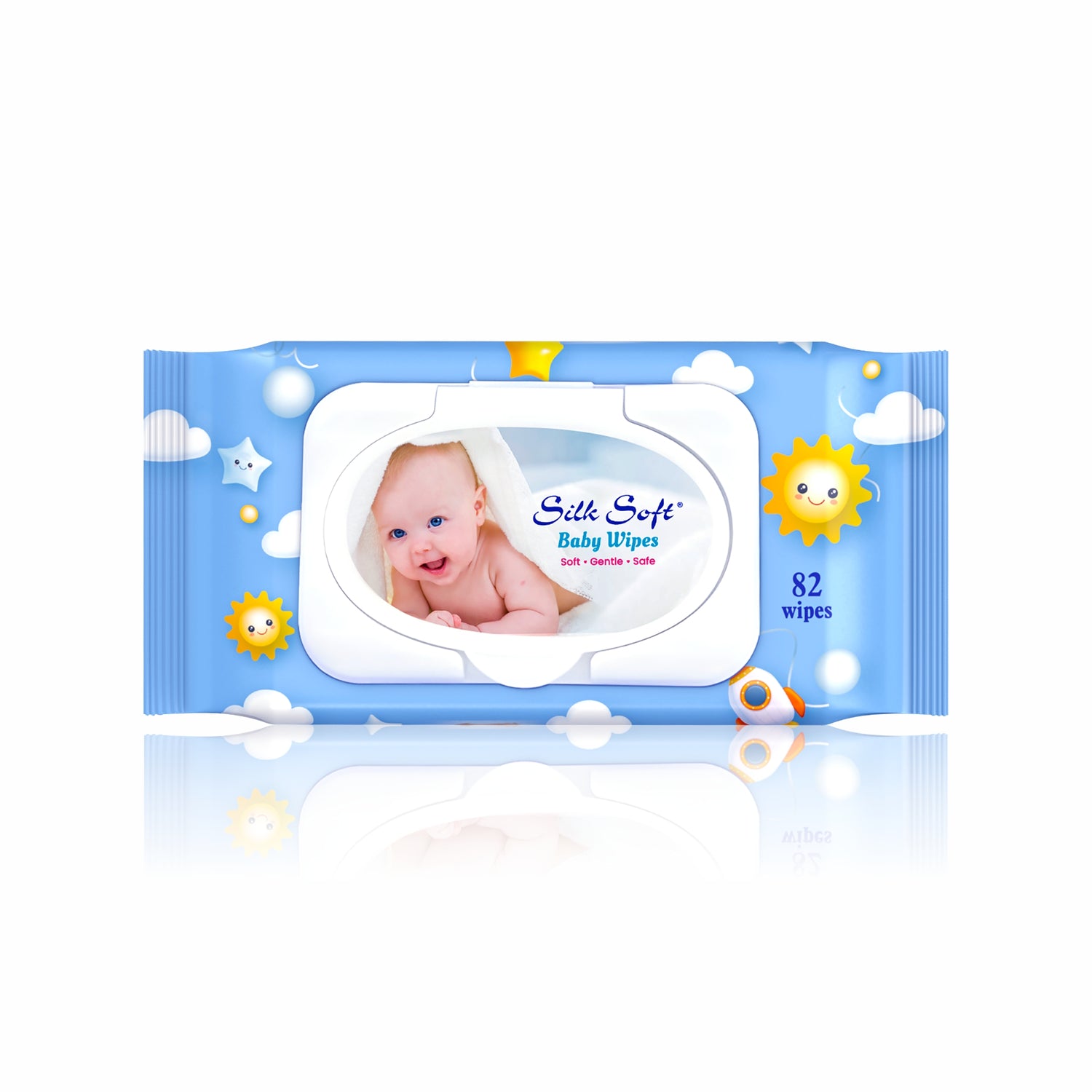Silk Soft Baby Wet Wipes with Lid - 82 Wipes Silk Soft