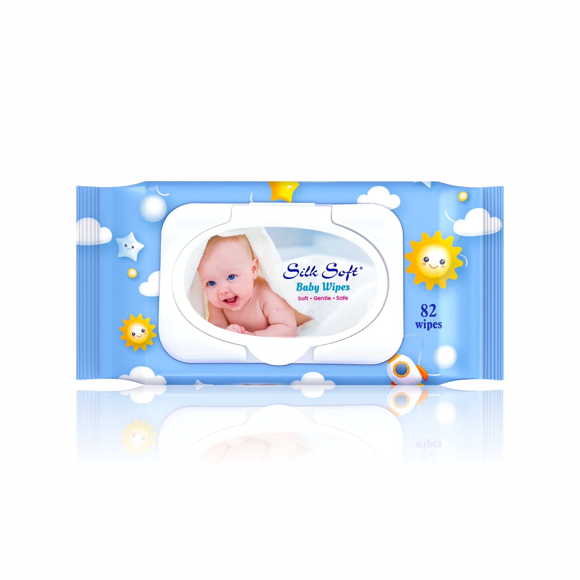 Silk Soft Baby Wet Wipes with Lid - 82 Wipes Silk Soft