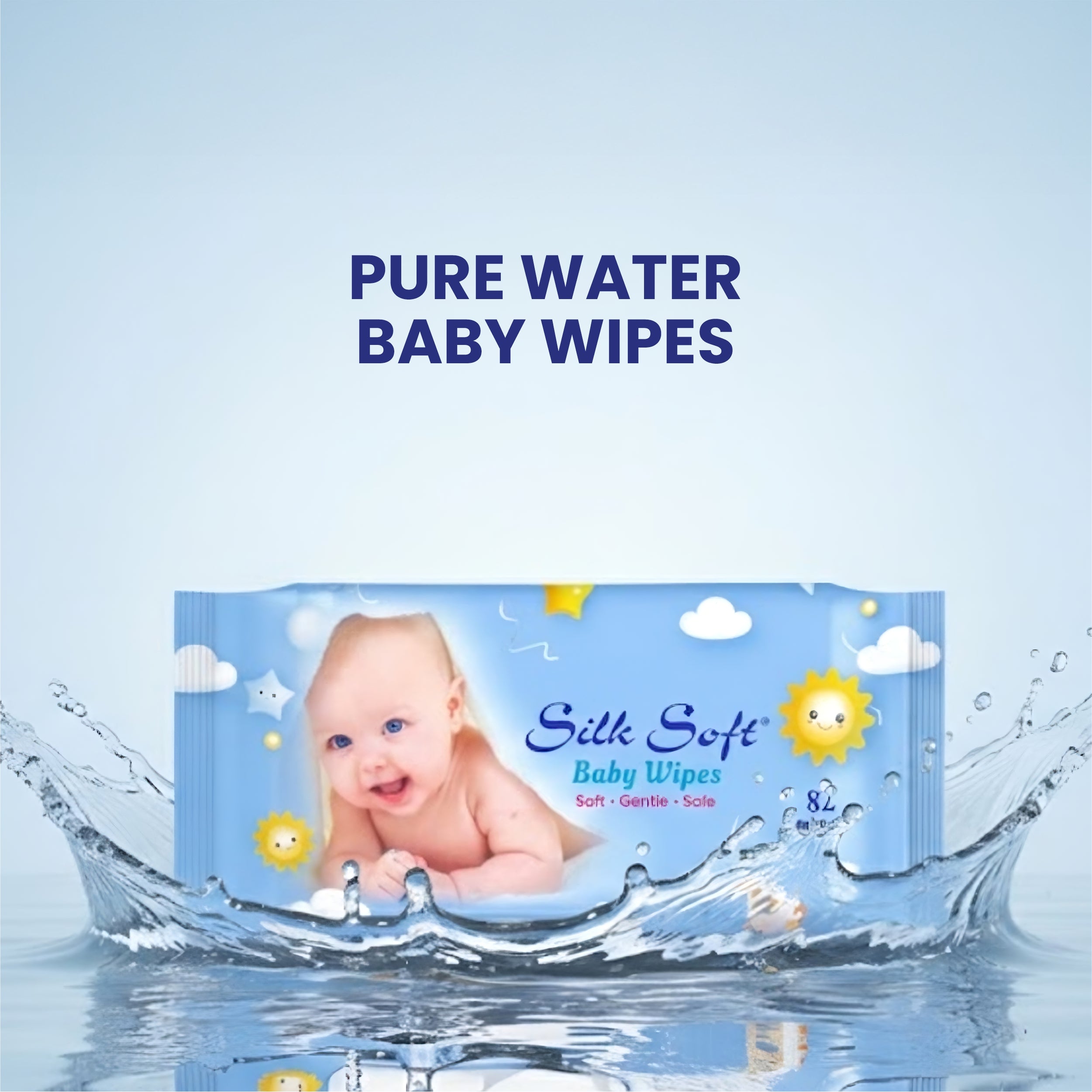Baby Wipes 82 Pulls - Fragrance-Free & Pure Water Wipes silksoftindia