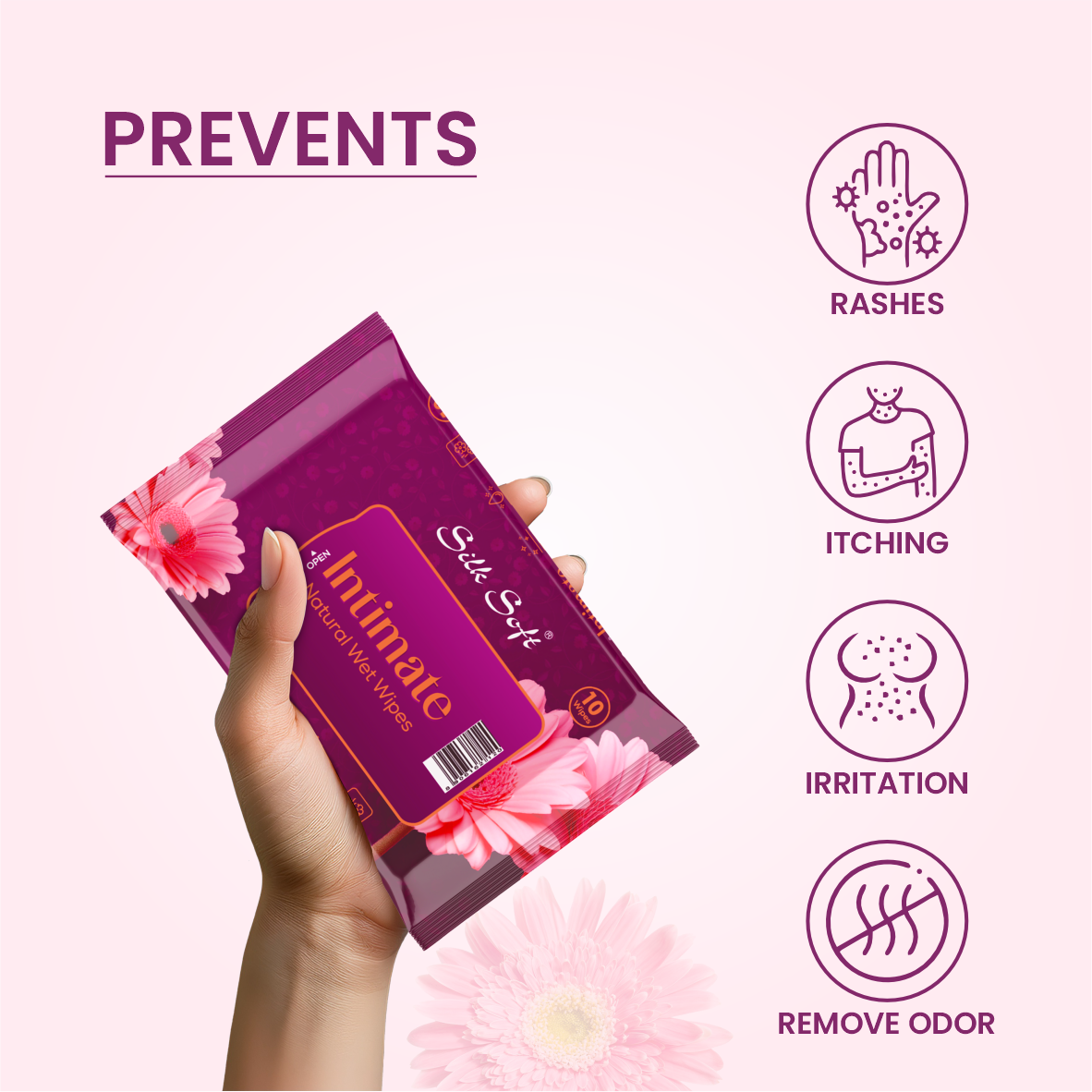 Silk Soft Intimate Wipes - 10 Wipes Silk Soft