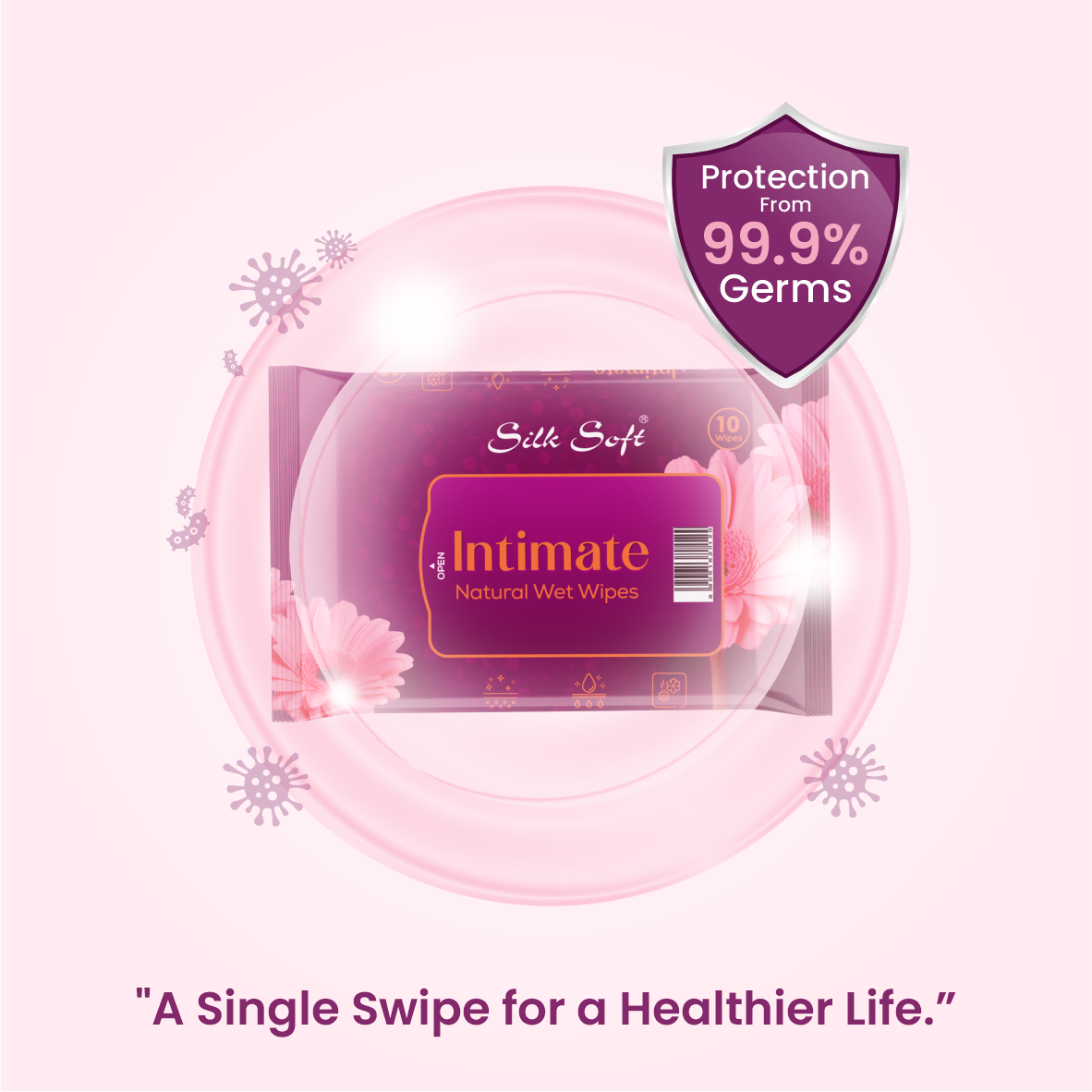 Silk Soft Intimate Wipes - 10 Wipes Silk Soft