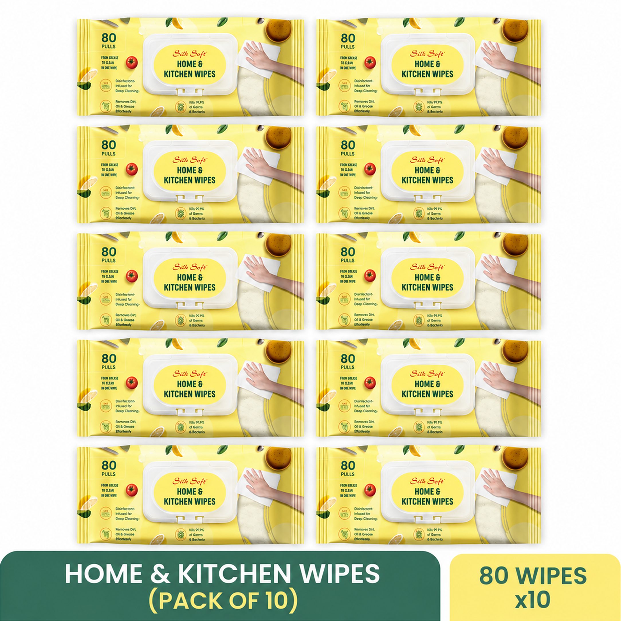 Kitchen Cleaning Wipes (80 pcs) Silk Soft