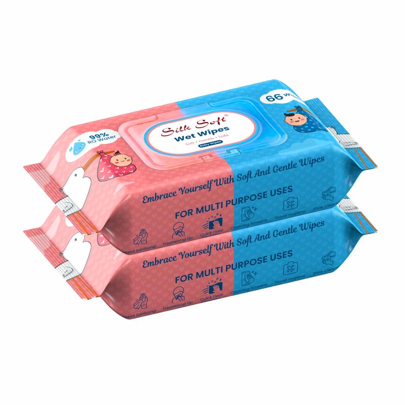 Silk Soft Multipurpose Wet Wipes 66 Pulls (8 Packs) silksoftindia