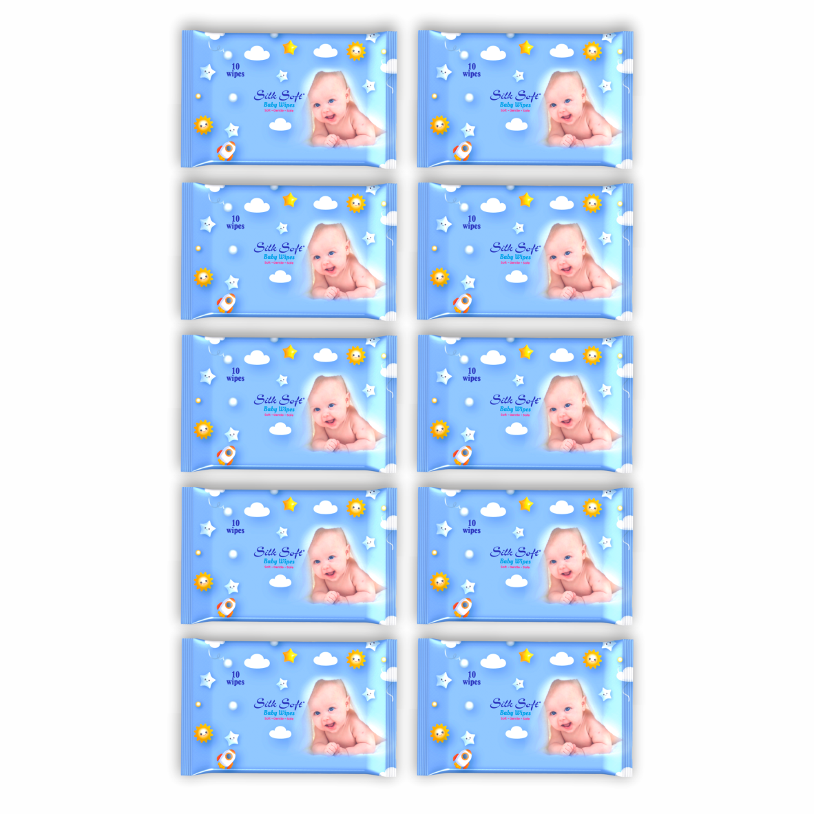 Silk Soft Baby Wipes – 10 Wipes Silk Soft