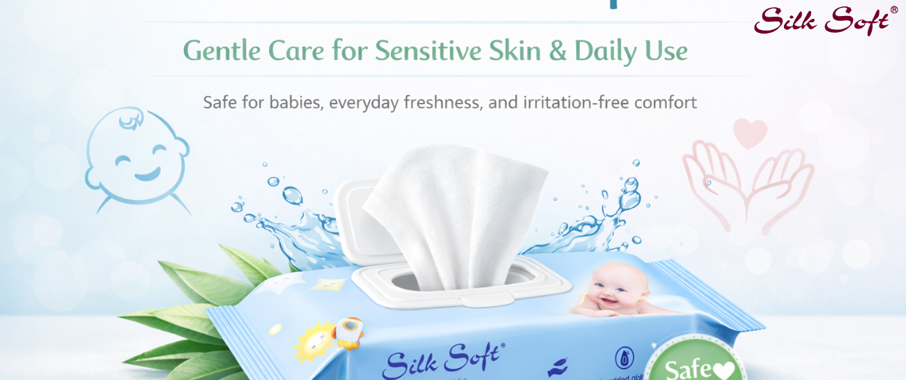 Alcohol Free Wipes for Sensitive Skin, Babies & Daily Use Silk Soft