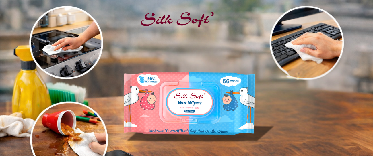 Multipurpose Cleaner Wipes for Home, Office & Everyday Messes Silk Soft