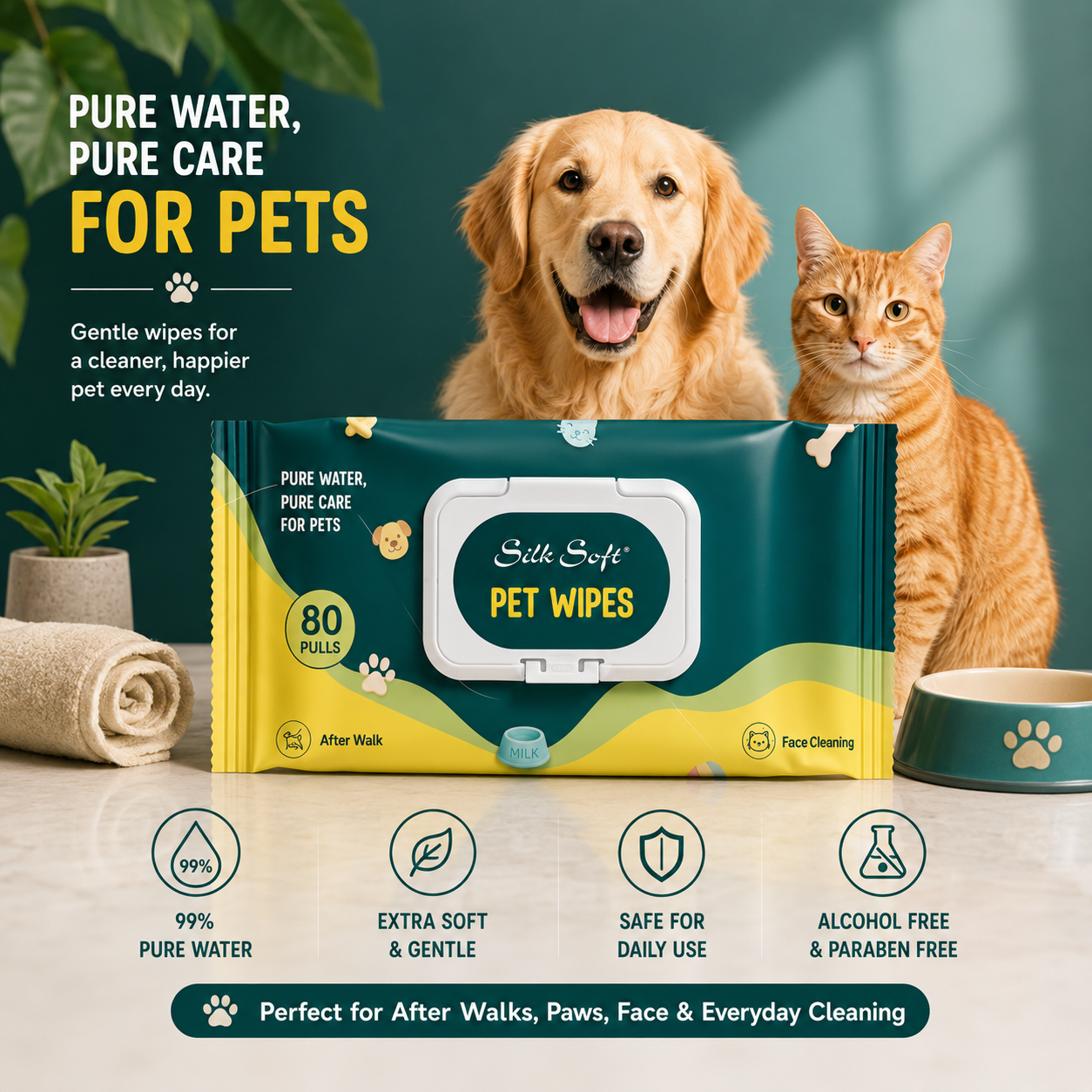 Pet-Wipes Silk Soft