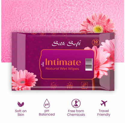 Intimate Wipes - 10 Wipes Silk Soft