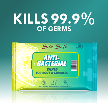 Antibacterial Wet Wipes – 10 Wipes Silk Soft