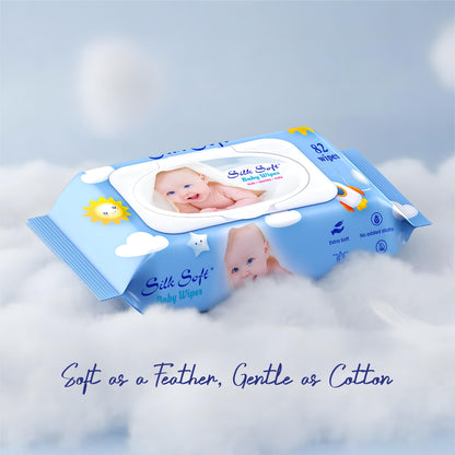 Baby Wet Wipes with Lid - 82 Wipes Silk Soft