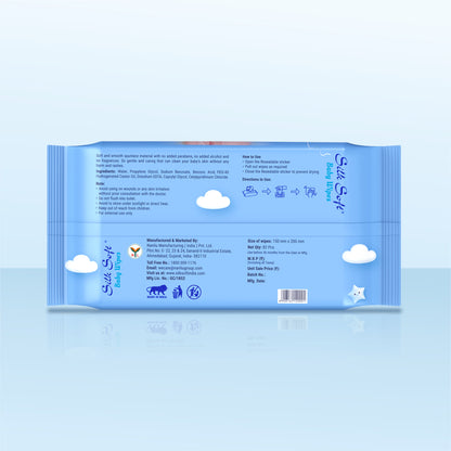 Baby Wet Wipes with Lid - 82 Wipes Silk Soft