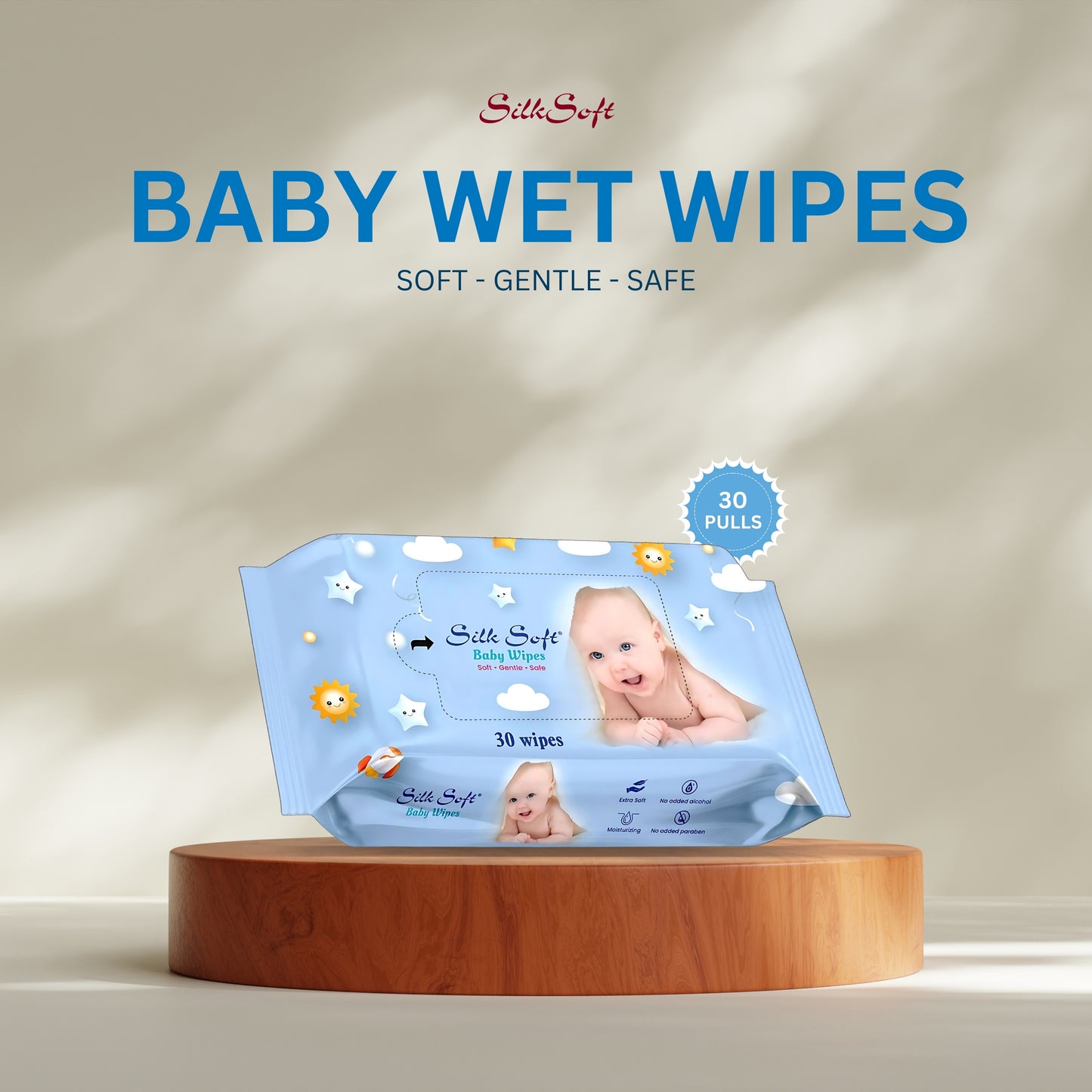 Silk Soft Baby Wipes (30 Pcs)