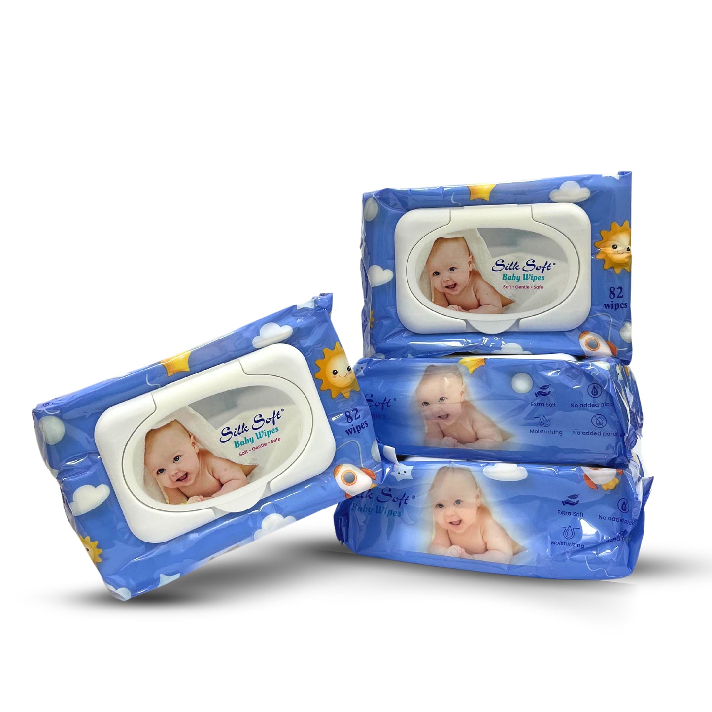 Silk Soft Baby Wet  Wipes With Lid (82 Pcs)