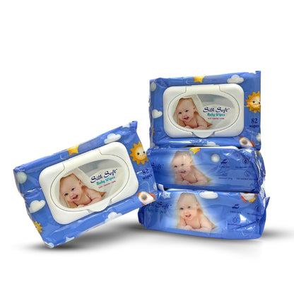 Silk Soft Baby Wet  Wipes With Lid (82 Pcs)