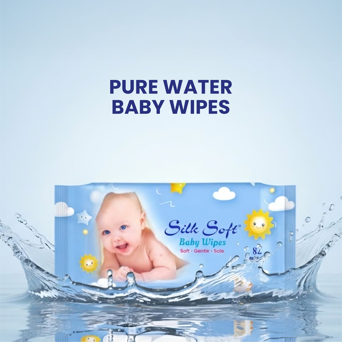 Baby Wipes 82 Pulls - Fragrance-Free &amp; Pure Water Wipes silksoftindia