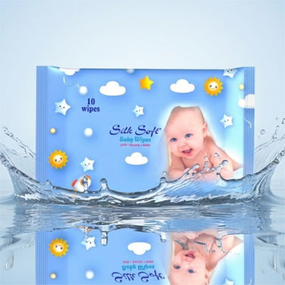 Baby Wet Wipes – 10 Wipes Silk Soft