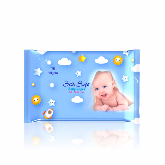 Silk Soft Baby Wipes – 10 Wipes Silk Soft
