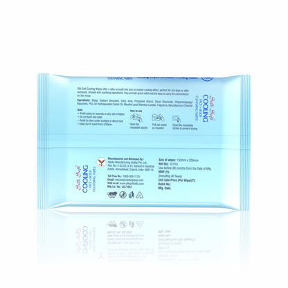 Silk Soft Cooling Wipes with Menthol & Aloe Vera - 10 Wipes Silk Soft