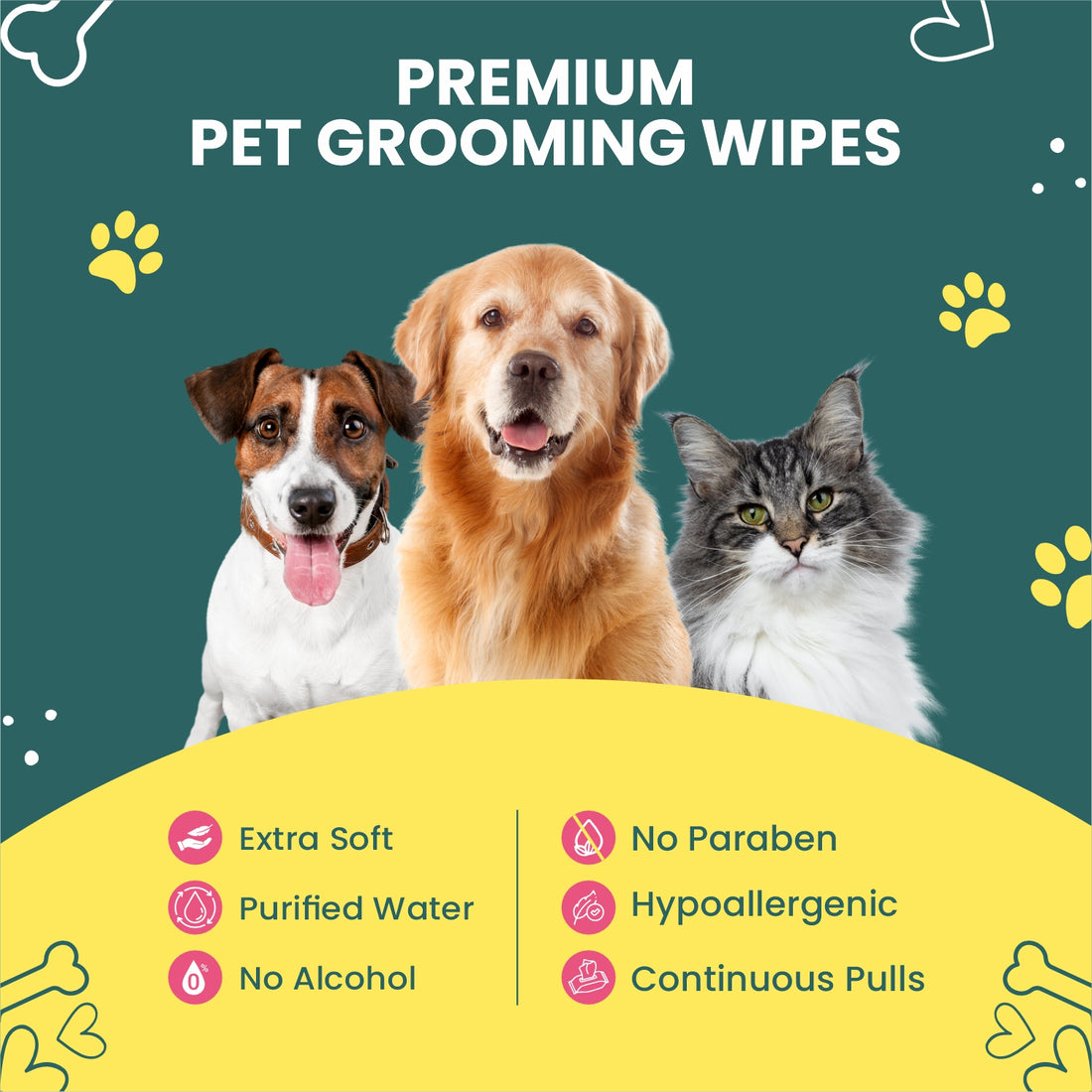 Pet Wipes Silk Soft