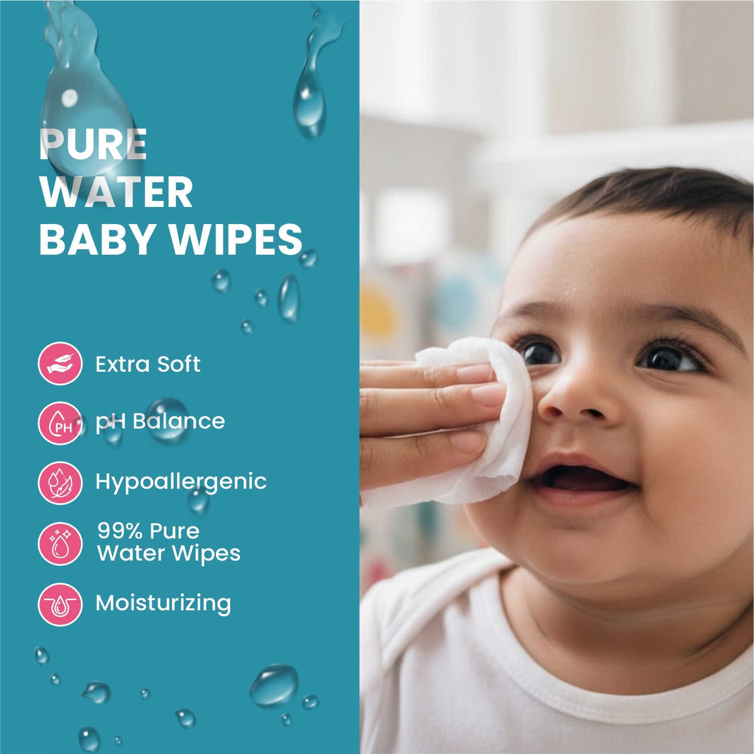 99% Pure Water Fragrance-Free Baby Wipes (82 pcs) Silk Soft