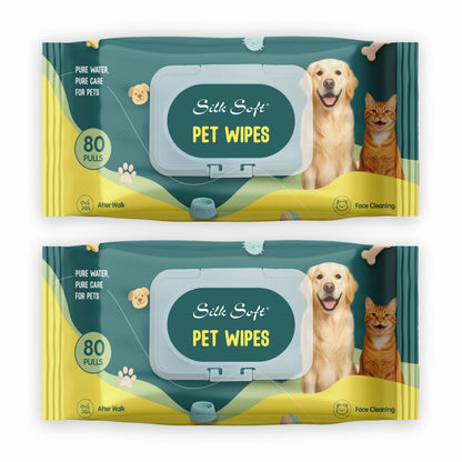 Pet Wipes (80 pcs) Silk Soft