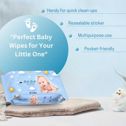 Silk Soft Baby Wipes (30 Pcs)