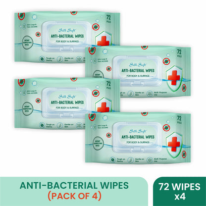 Antibacterial Wipes- For Body &amp; Surface (72 pcs) Silk Soft