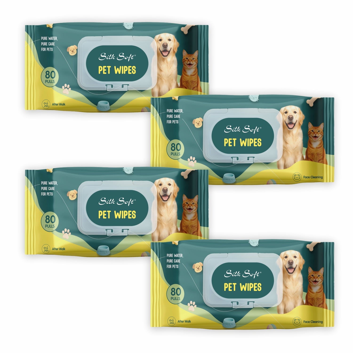 Pet Wipes (80 pcs) Silk Soft