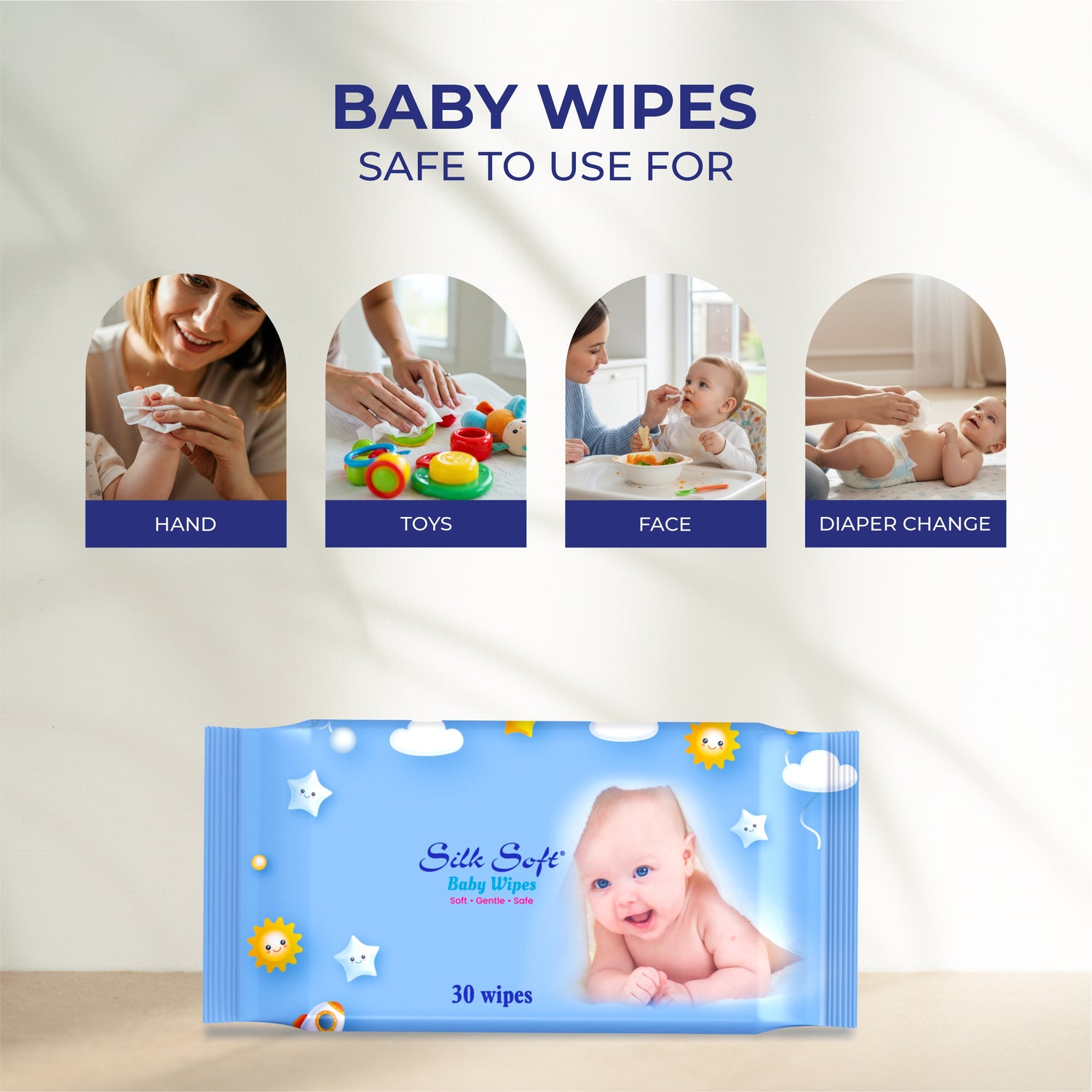 Baby Wet Wipes - 30 Pulls Silk Soft