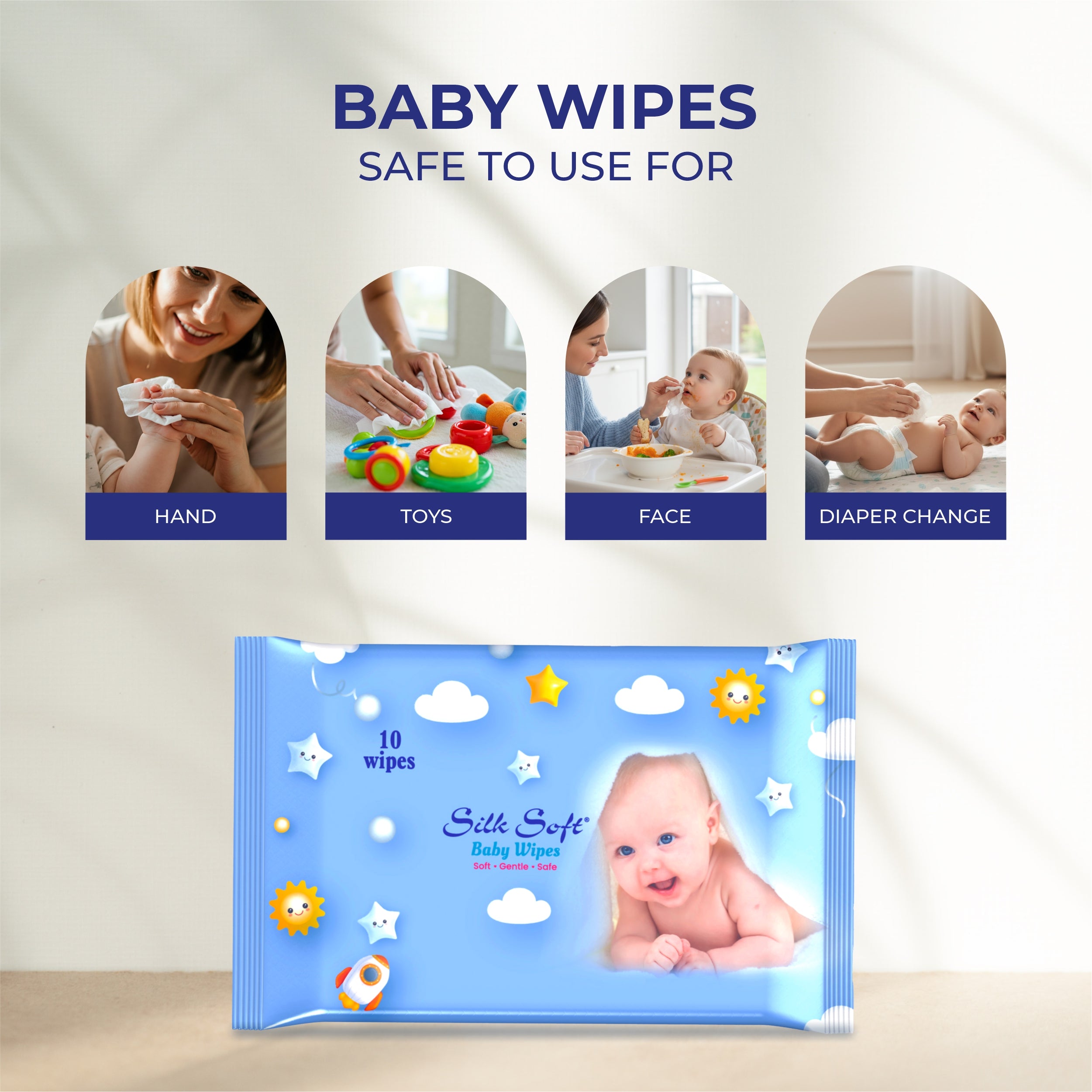 Baby Wet Wipes – 10 Wipes Silk Soft