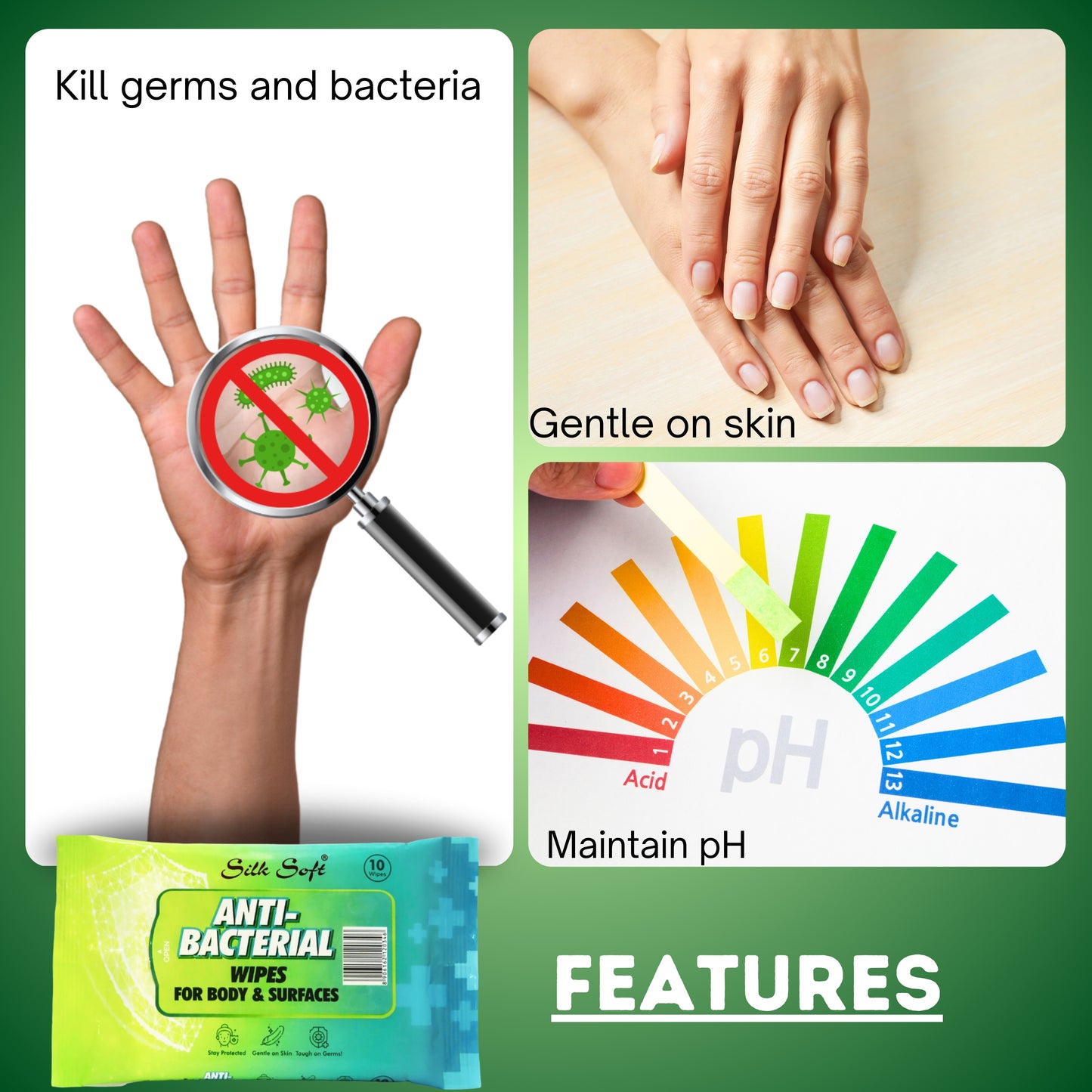 Antibacterial Wipes For Body And Surfaces