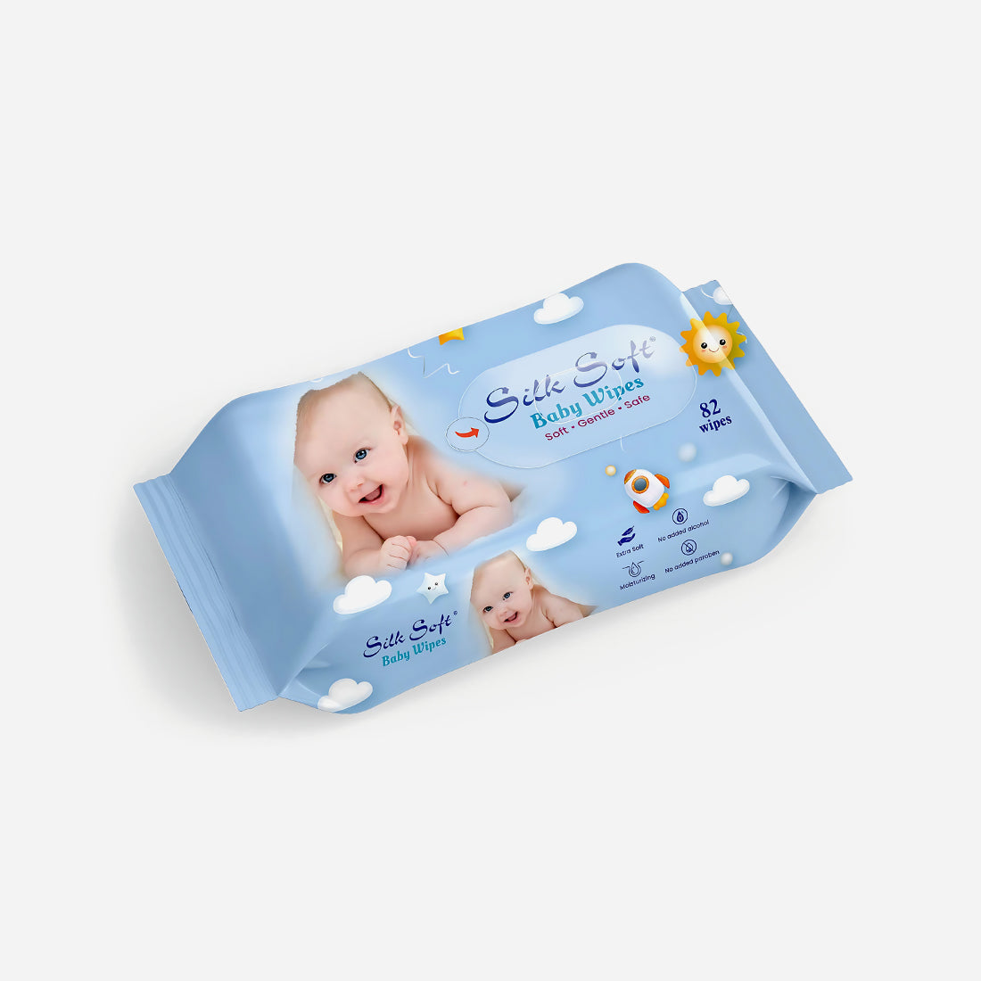 Silk Soft Baby Wet  Wipes Without Lid (82 Pcs)