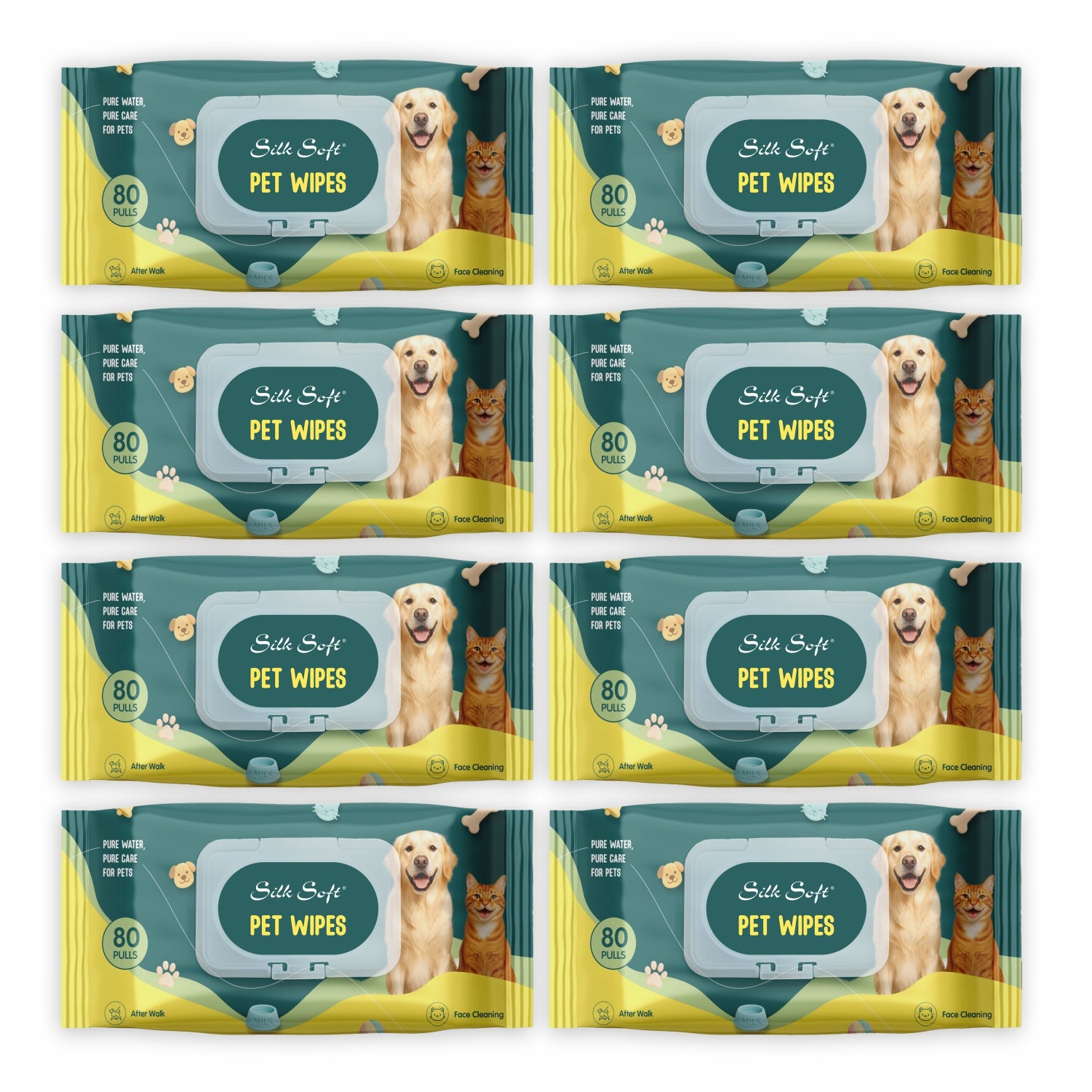 Pet Wipes (80 pcs) Silk Soft