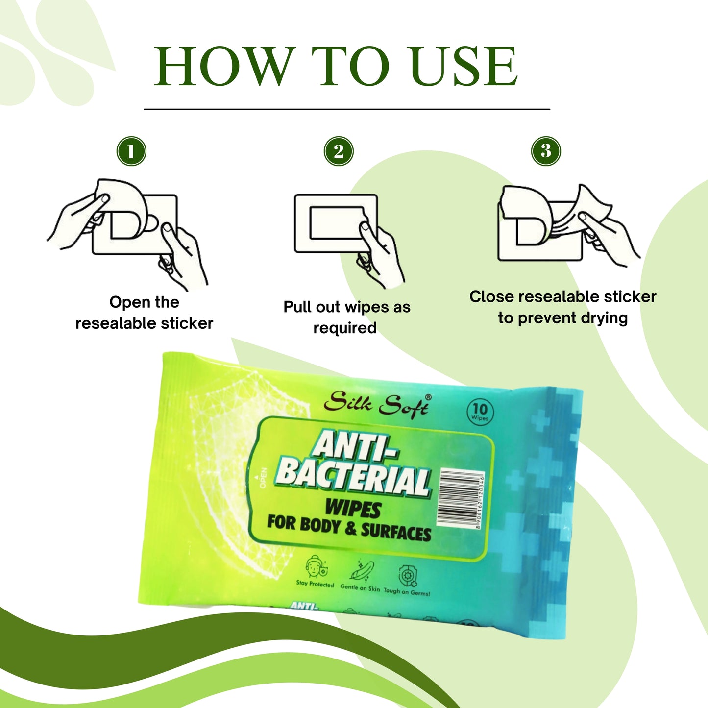 Antibacterial Wipes For Body And Surfaces