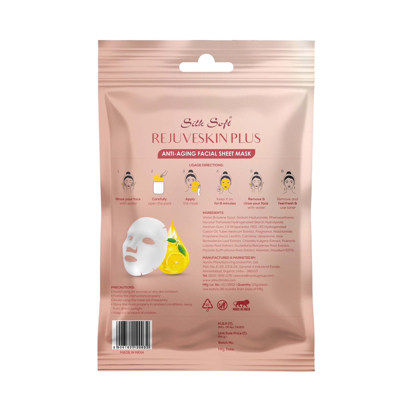 Rejuveskin Plus Anti-Ageing Face Mask Sheet (per piece)