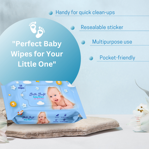 Silk Soft Baby Wipes (10 Pcs)