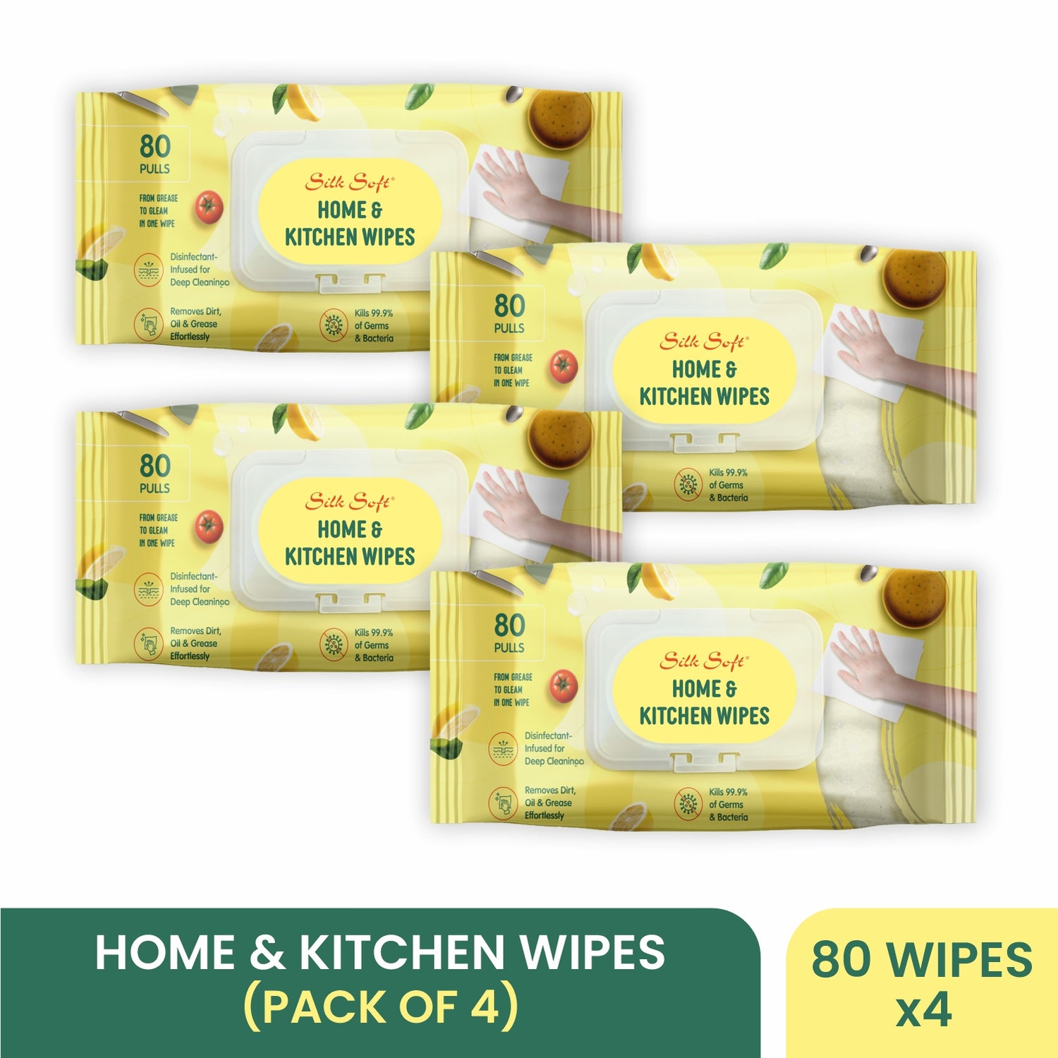 Kitchen Cleaning Wipes (80 pcs) Silk Soft