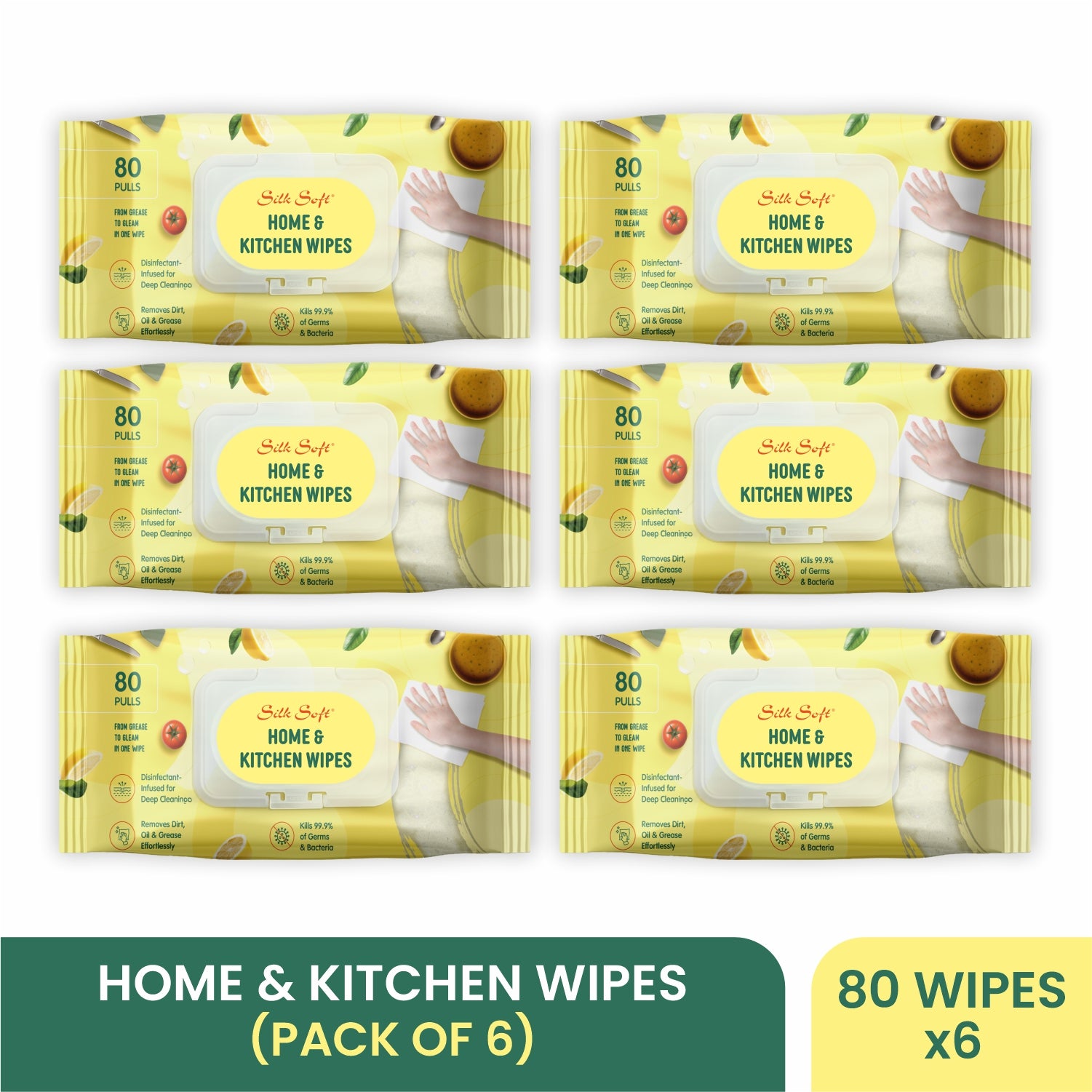 Kitchen Cleaning Wipes (80 pcs) Silk Soft